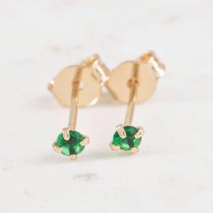 Topo Chispa Esmeralda 4 Puntas 3Mm